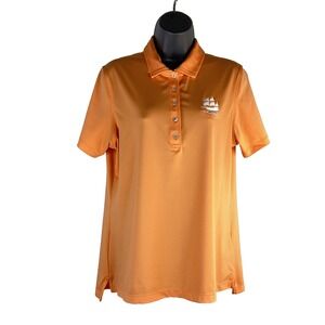 Peter Millar E4 Wicking 50+ UPF Performance Golf Shirt Polo Women's Sz Lg Orange